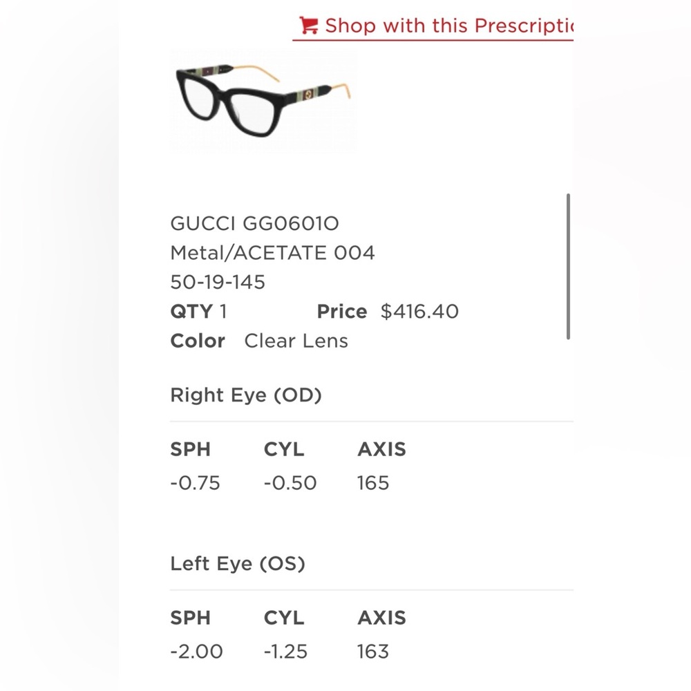 Gucci  Black and Gold Women's Glasses - Picture 7 of 7